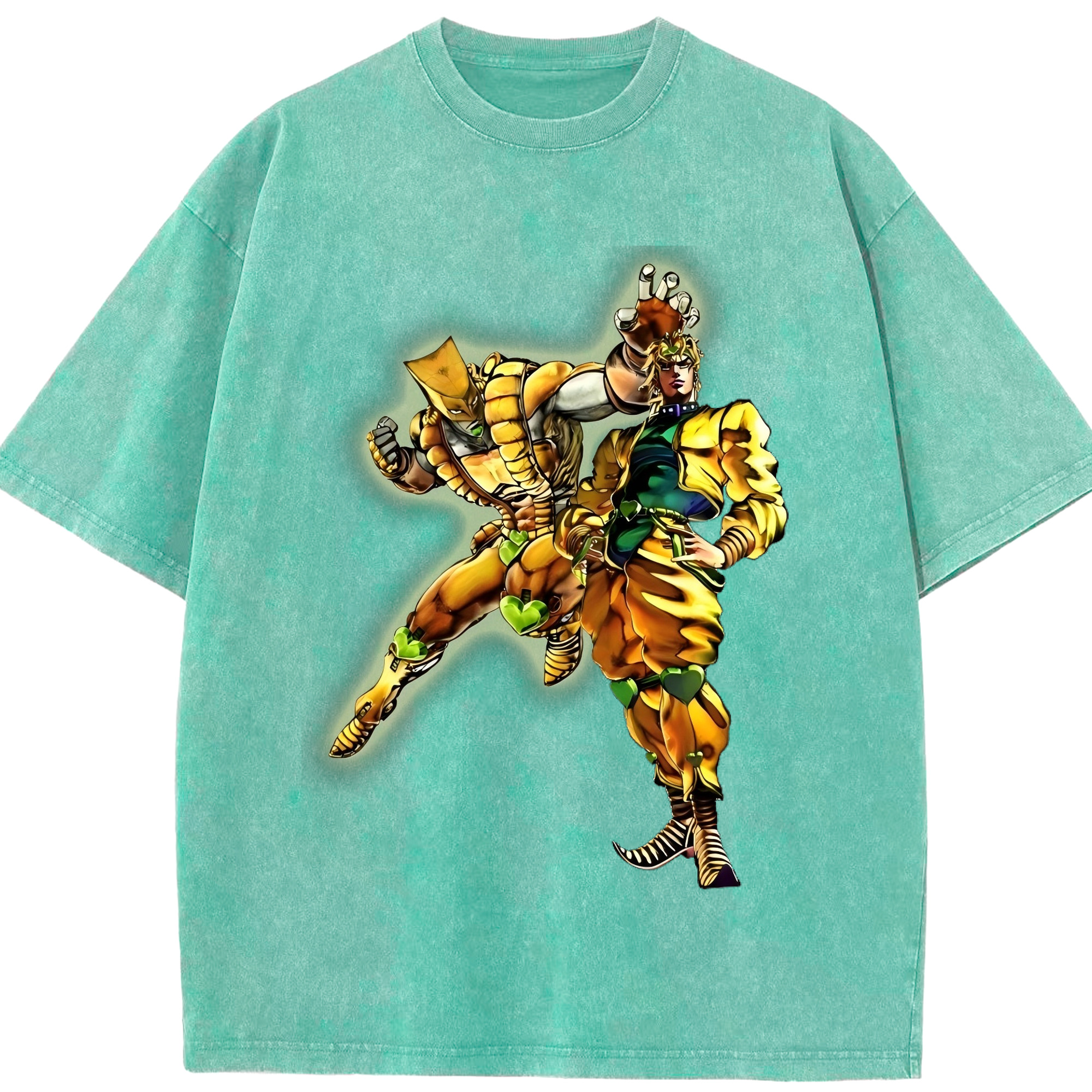 （画像用） ジョジョの奇妙な冒険 ディオ?ブランドー JoJo's Bizarre Adventure Dio Brando 綿100% ヴィンテージ風 半袖Tシャツ（フロントプリント）
